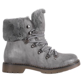 Forever Folie Stivali Con Pelliccia grigio