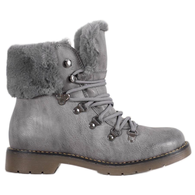 Forever Folie Stivali Con Pelliccia grigio