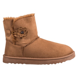 SHELOVET Mukluki con fiore marrone