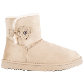 SHELOVET Mukluki con fiore marrone