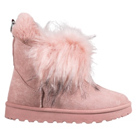Bella Paris Stivali Da Neve Con Pelliccia rosa