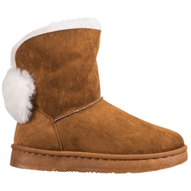 Bella Paris Stivali da neve con pompon marrone