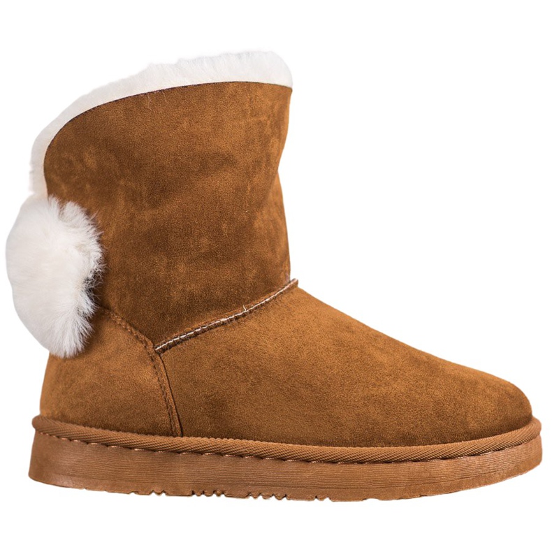 Bella Paris Stivali da neve con pompon marrone