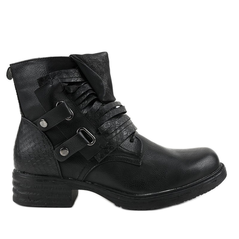 Stivali piatti neri isolati FM563 nero