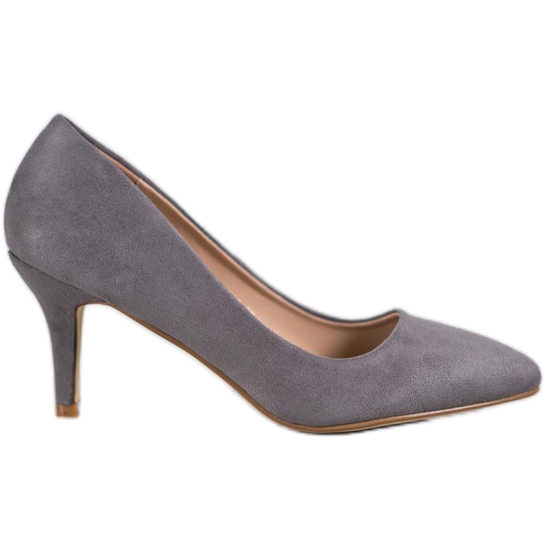 SHELOVET Décolleté in pelle scamosciata grigie grigio