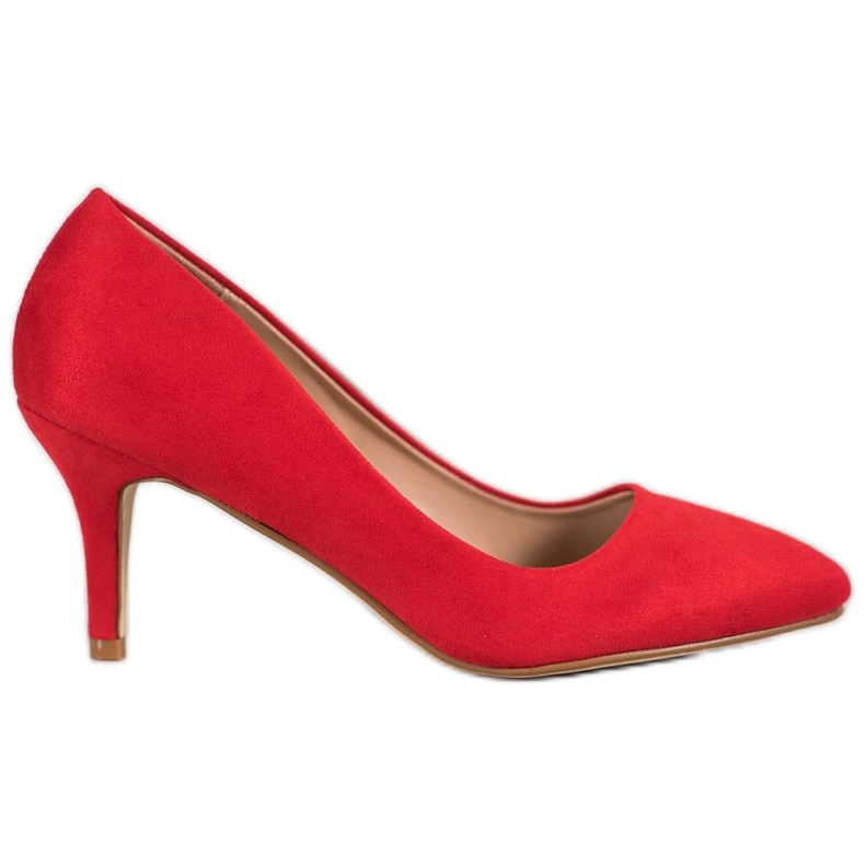 SHELOVET Décolleté in camoscio rosso