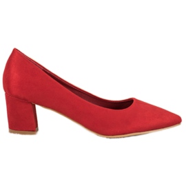 Small Swan Comode décolleté in pelle scamosciata rosso