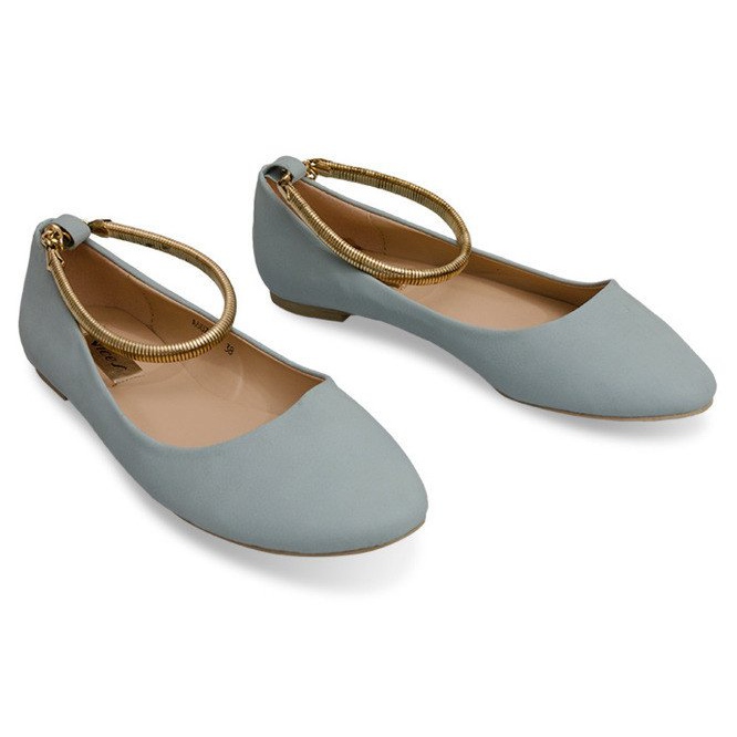 Ballerine Una bella decorazione sulla caviglia A607 Blu