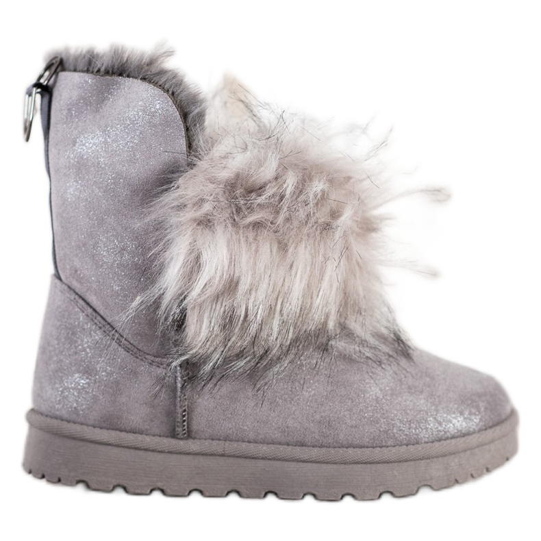 Bella Paris Stivali Da Neve Con Pelliccia grigio