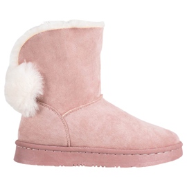 Bella Paris Stivali da neve con pompon rosa