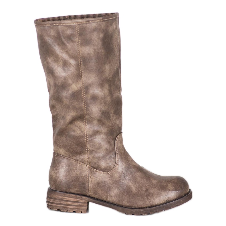 SDS Stivali Comodi Con Ecopelle marrone