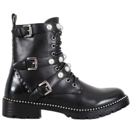 Bella Paris Stivali stringati con jet nero