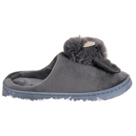 SHELOVET Pantofole Con Fiocco grigio