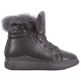 SHELOVET Stivaletti Legati Con Pelliccia grigio