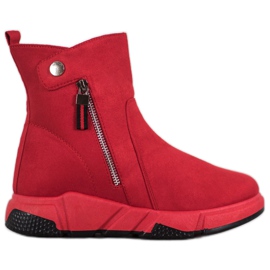 SHELOVET Stivali alla moda in pelle scamosciata rosso
