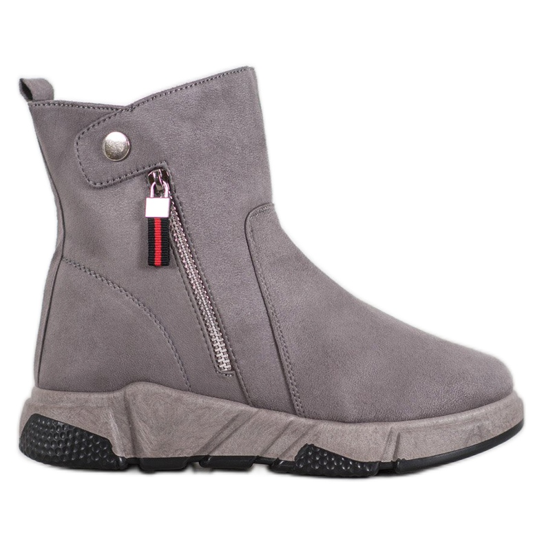 SHELOVET Stivali alla moda in pelle scamosciata grigio