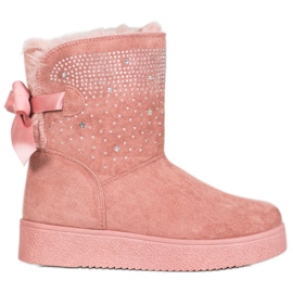 SHELOVET Mukluki Con Cubic Zirconia rosa