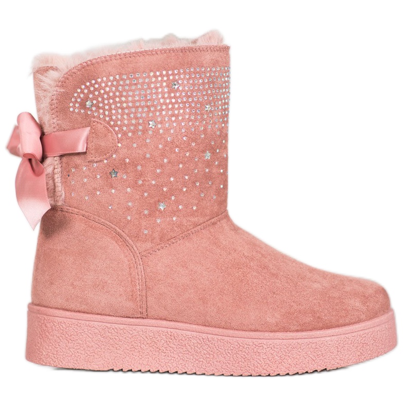 SHELOVET Mukluki Con Cubic Zirconia rosa