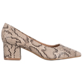 Ideal Shoes Décolleté in pelle scamosciata su tacchi alti marrone
