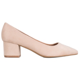 Ideal Shoes Décolleté in pelle scamosciata su tacchi alti marrone