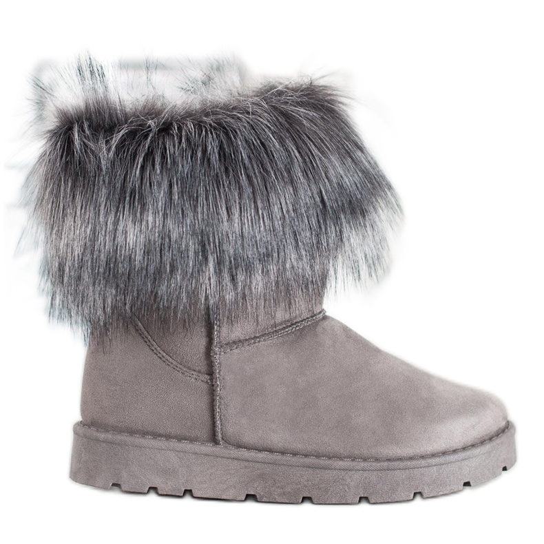 SHELOVET Mukluki grigio con pelliccia