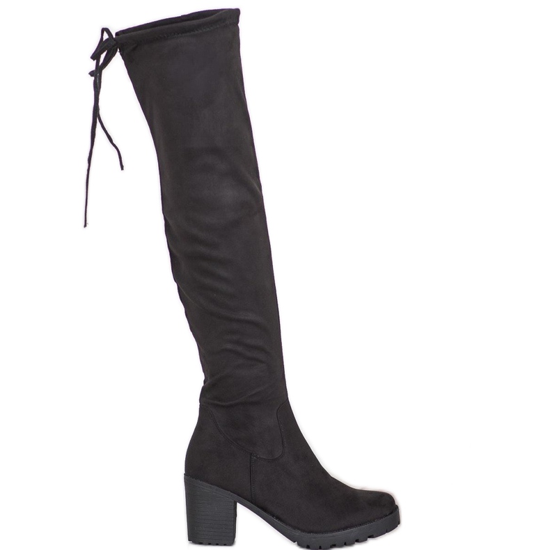 SHELOVET Stivali con plateau in pelle scamosciata nero