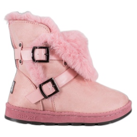 Bona Mukluki Scamosciato Con Righe rosa