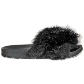 SHELOVET Comode pantofole in pelliccia nero