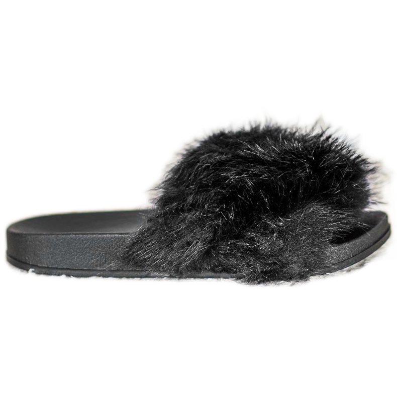 SHELOVET Comode pantofole in pelliccia nero