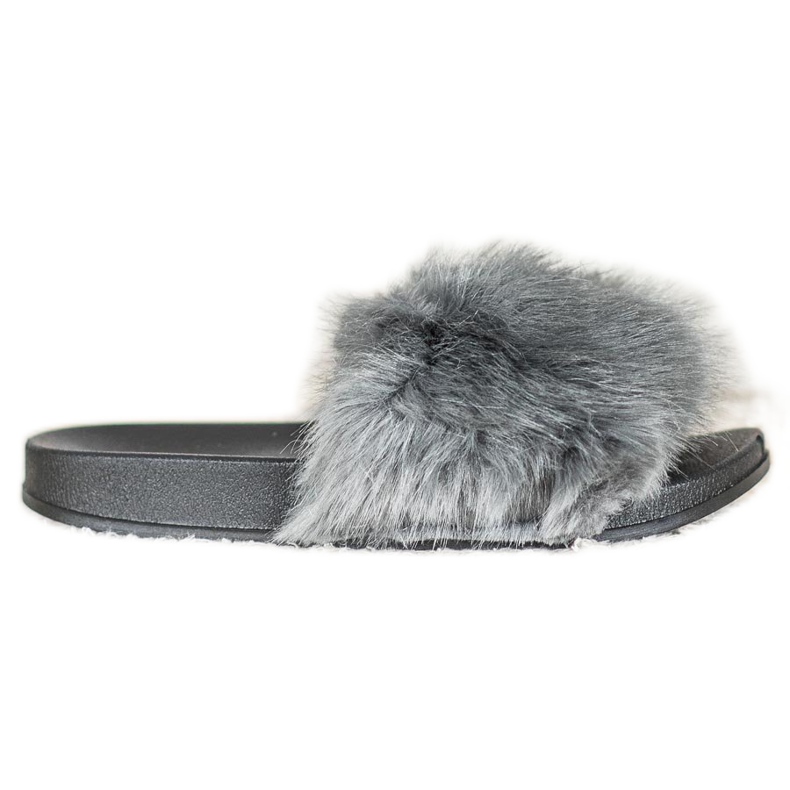 SHELOVET Comode pantofole in pelliccia grigio
