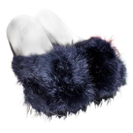 SHELOVET Comode pantofole in pelliccia blu