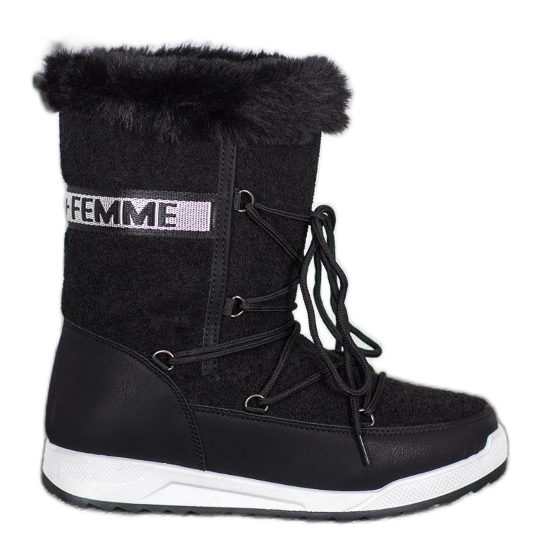 Small Swan Stivali da neve alla moda con lacci nero