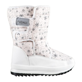 SHELOVET Stivali da neve in velcro bianco