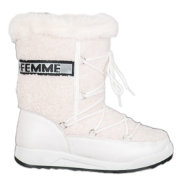 Small Swan Stivali da neve alla moda con lacci bianco