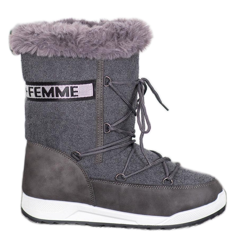 Small Swan Stivali da neve alla moda con lacci grigio