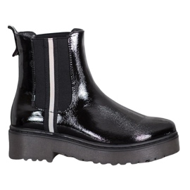 Sergio Leone Stivaletti Chelsea Fashion laccati nero