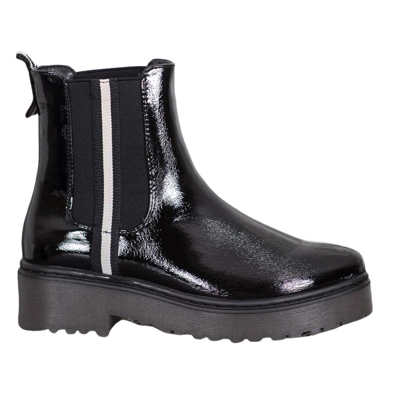 Sergio Leone Stivaletti Chelsea Fashion laccati nero
