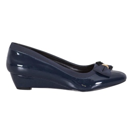 Sergio Leone Elegante ballerina su zeppa blu