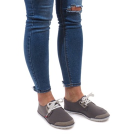 Sneakers stringate grigie in Lycra CC8518 grigio