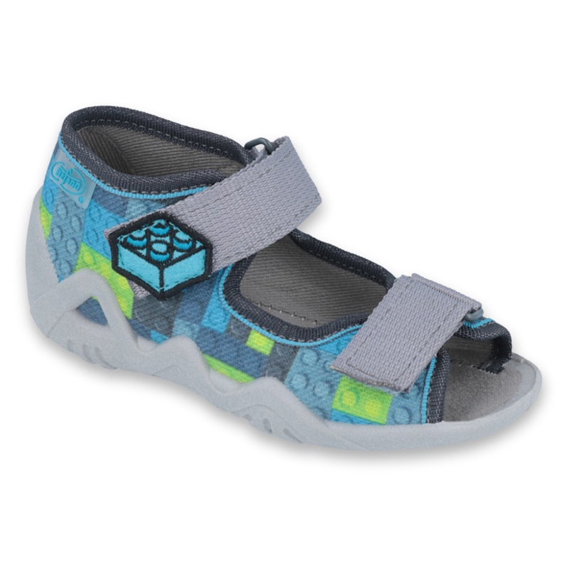 Scarpe per bambini Befado gialle 250P093 blu grigio multicolore