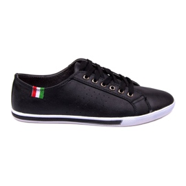Sneakers Con Bandiera Italia 380 Nere nero