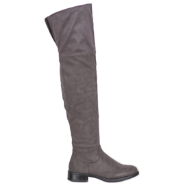 SHELOVET Stivali sopra il ginocchio alla moda grigio
