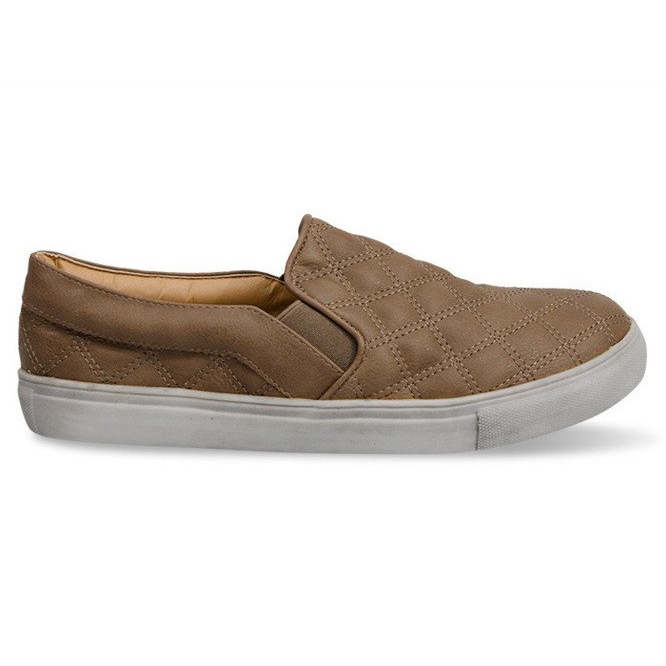 Sneakers trapuntate senza lacci su 9033 Kaki verde