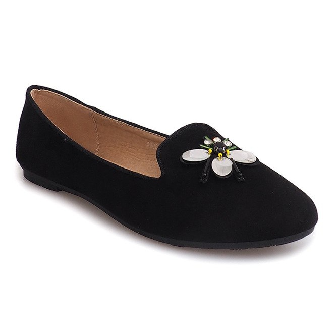 Ballerine in pelle scamosciata con teschio 9988 nero
