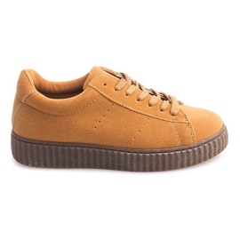 Stivali Creepers sulla piattaforma cammello T5020 marrone