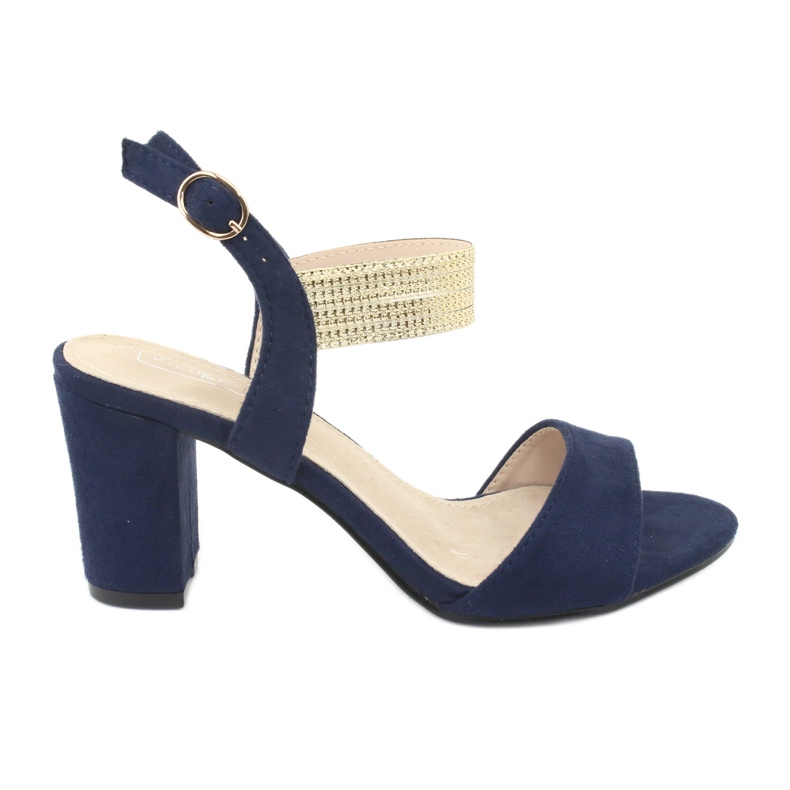 Sandali sul palo di Filippo DS817 blu navy/oro