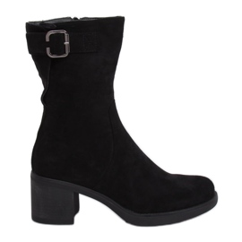 Stivali neri con tacco basso TX-1821 Black nero