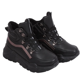 Scarpe sportive nere alte alla caviglia B0012-SP Black nero