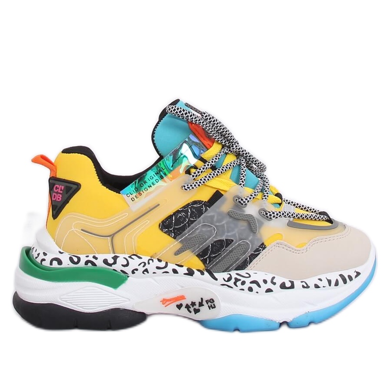 LA65P Scarpe da ginnastica gialle multicolore