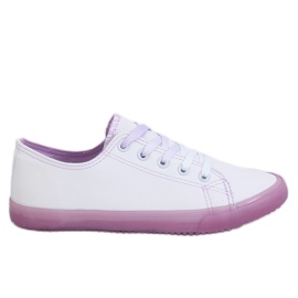 Sneakers da donna ombre bianche e viola E3508 Purple bianco